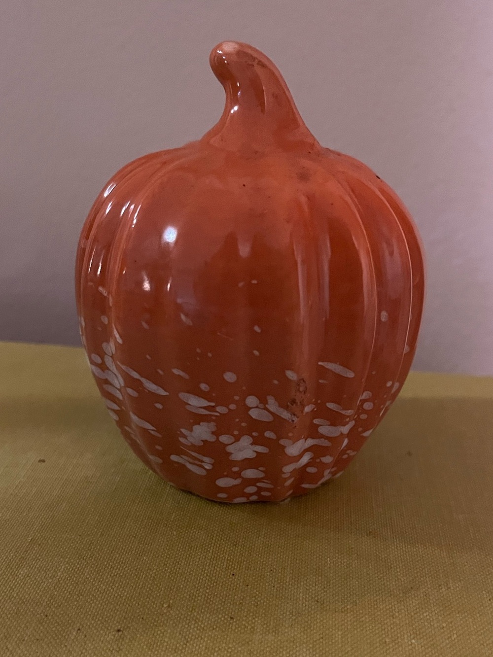 Ceramic Orange Speckled Pumpkin Accent